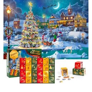 Christmas Advent Calendar Jigsaw Puzzle 1008 Pieces‎ Holiday Countdown